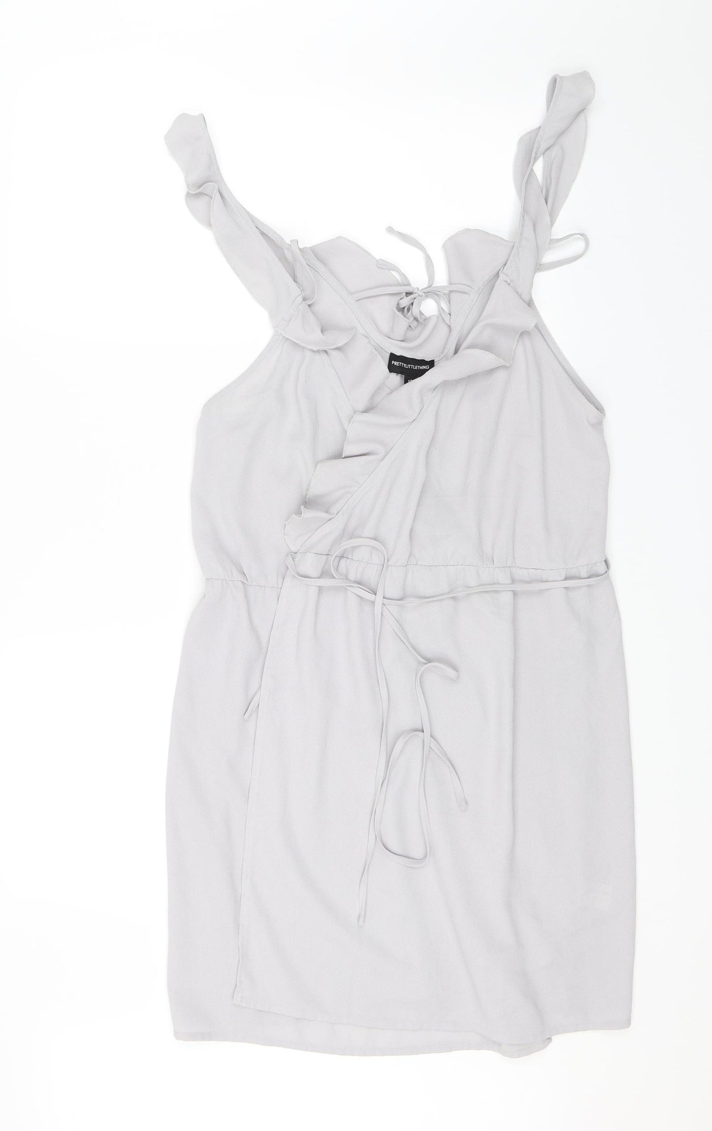 PRETTYLITTLETHING Womens Grey   Wrap Dress  Size 12