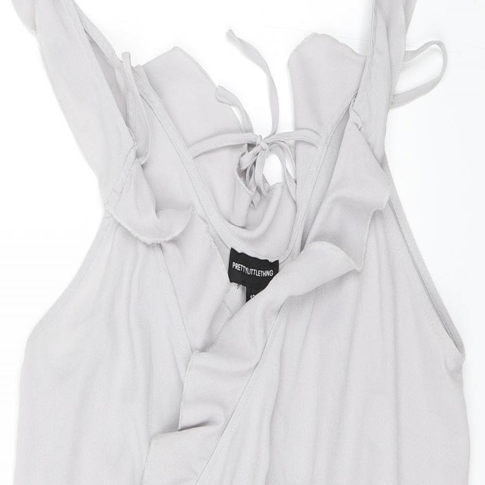 PRETTYLITTLETHING Womens Grey   Wrap Dress  Size 12