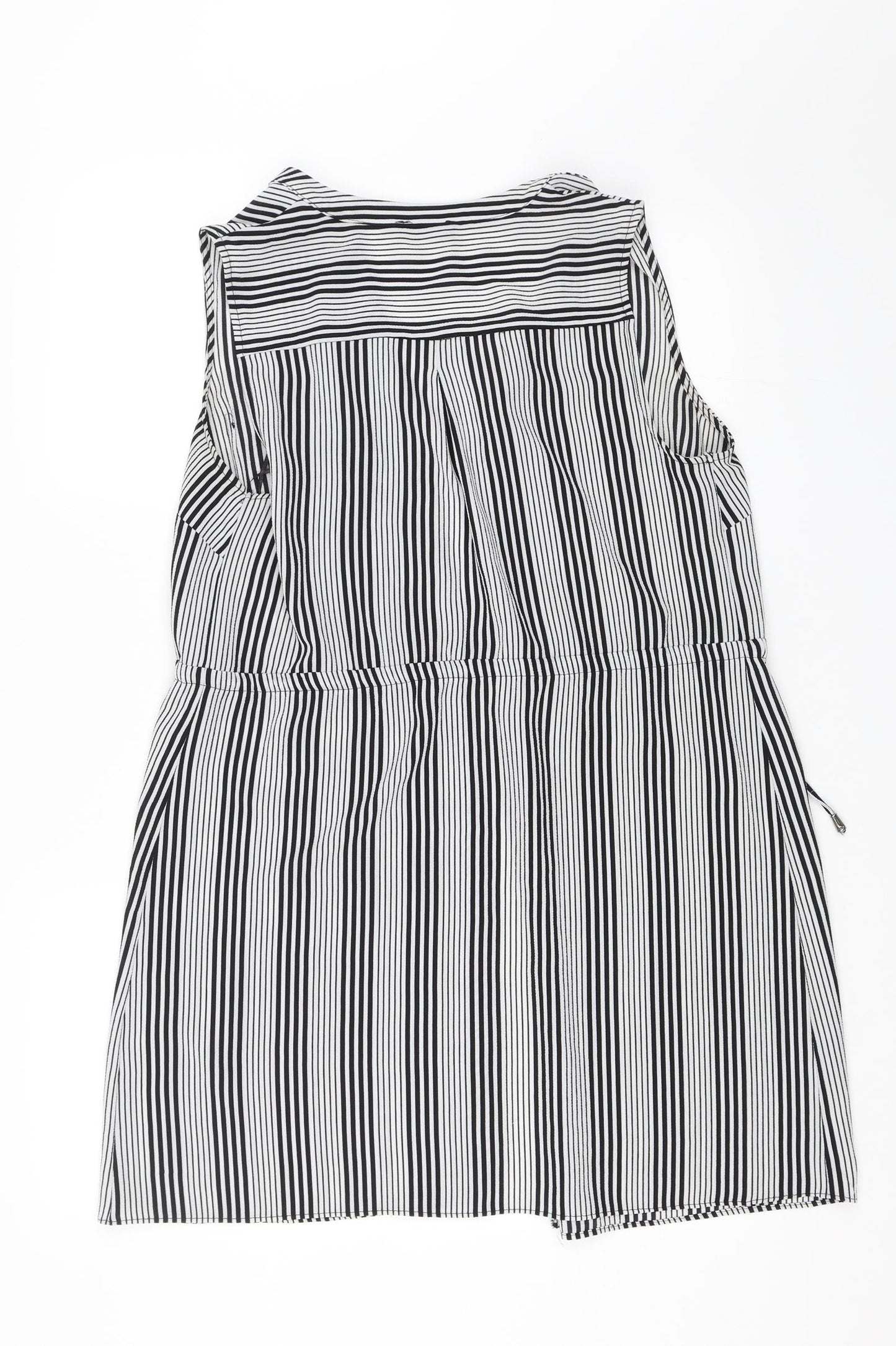 Papaya Womens Black Striped  Shirt Dress  Size 12