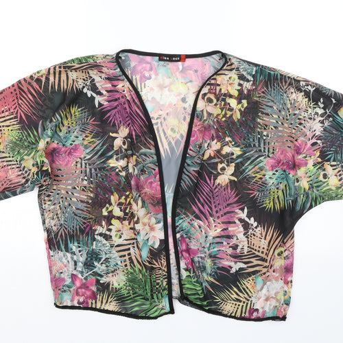 Miss Look Womens Black Floral  Shrug Jumper Size M