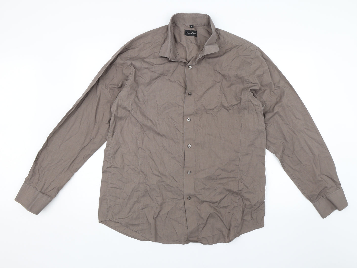 Taylor & Wright Mens Brown    Dress Shirt Size XL