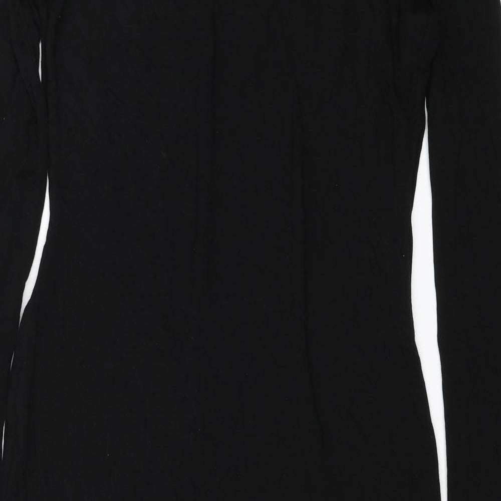 PRETTYLITTLETHING Womens Black   T-Shirt Dress  Size 12