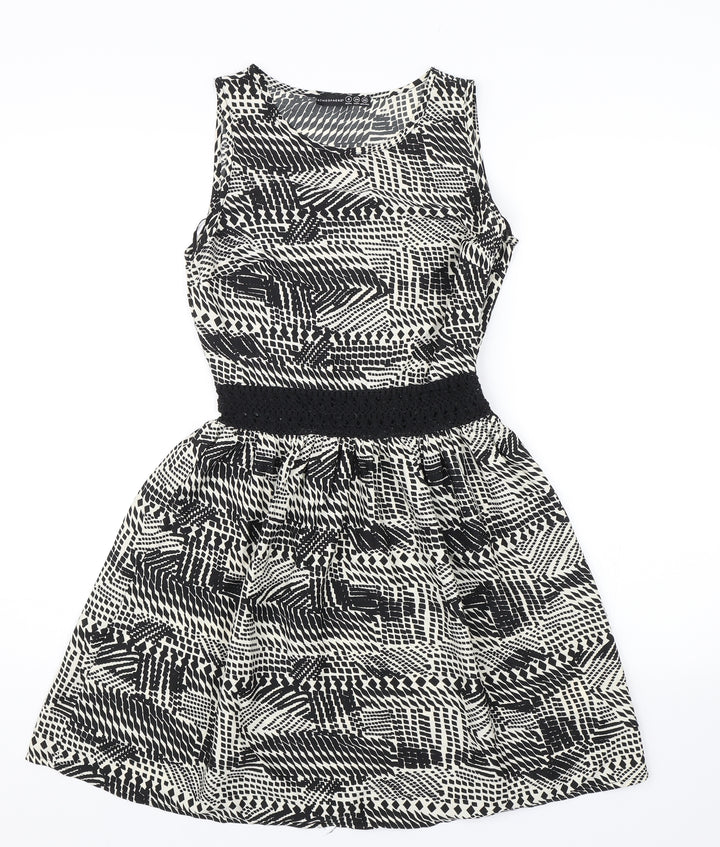 Atmosphere Womens Black Animal Print Shift Size 6