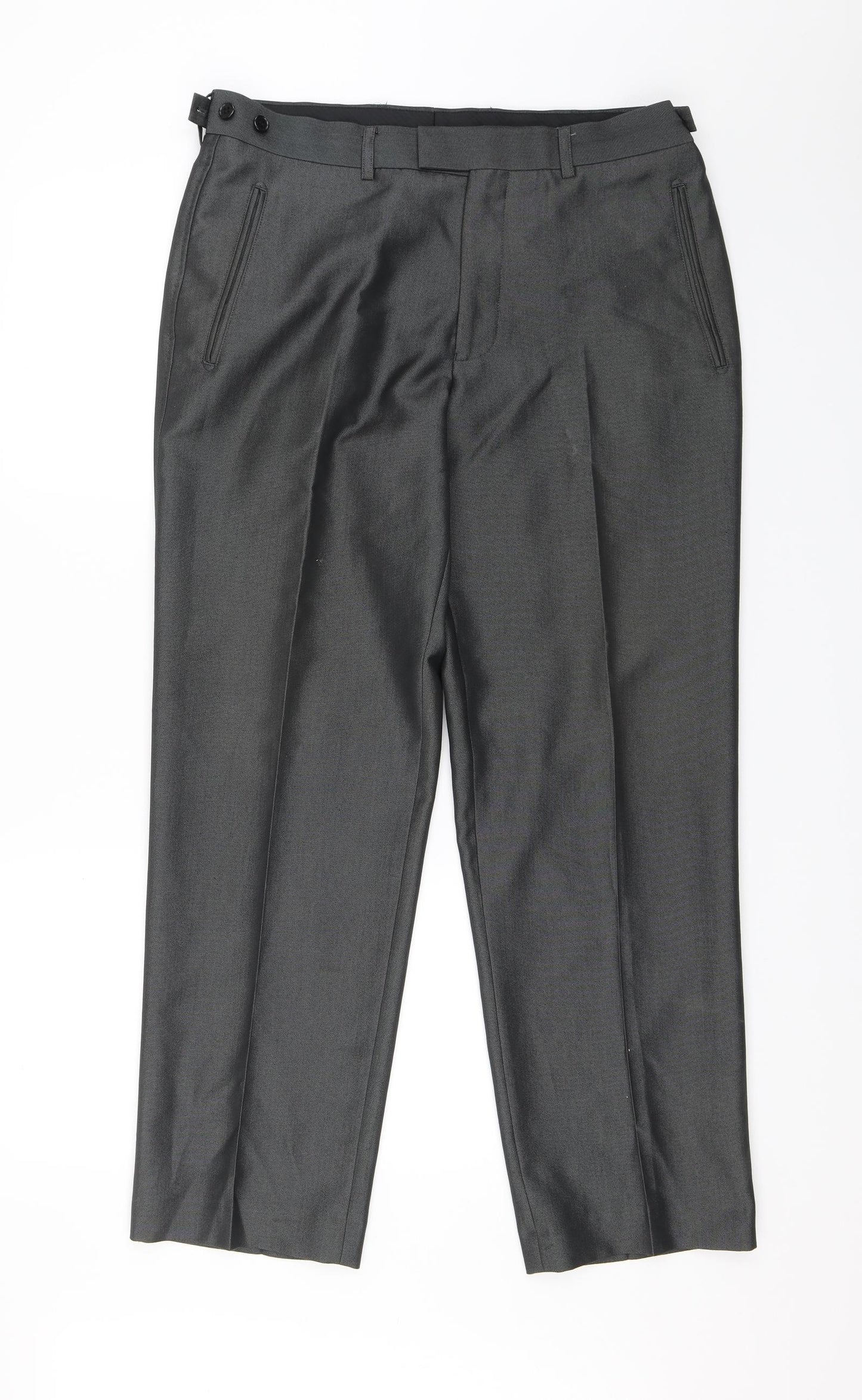 Preworn Mens Grey   Dress Pants Trousers Size 34 in L28 in - Short length