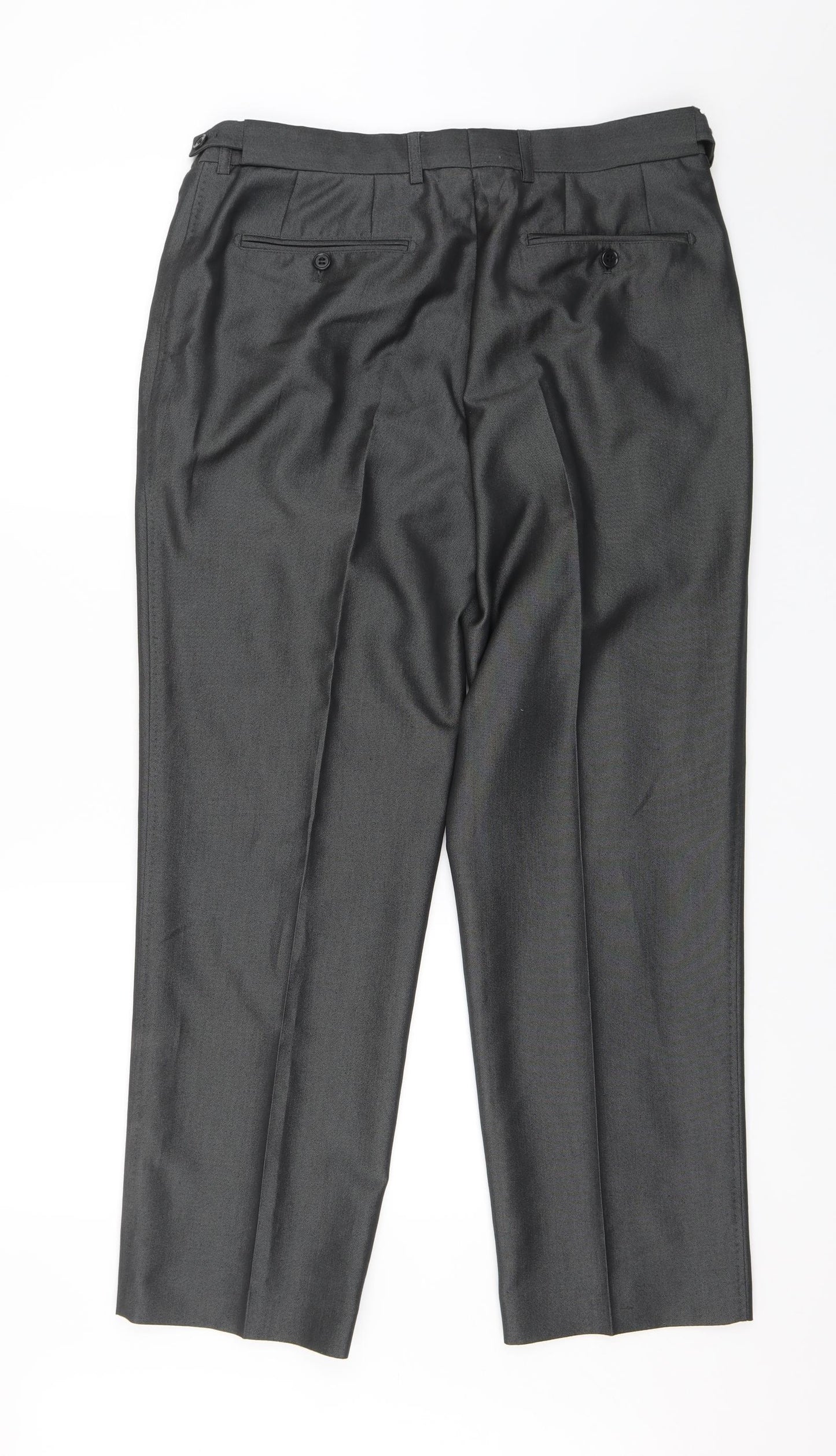Preworn Mens Grey   Dress Pants Trousers Size 34 in L28 in - Short length