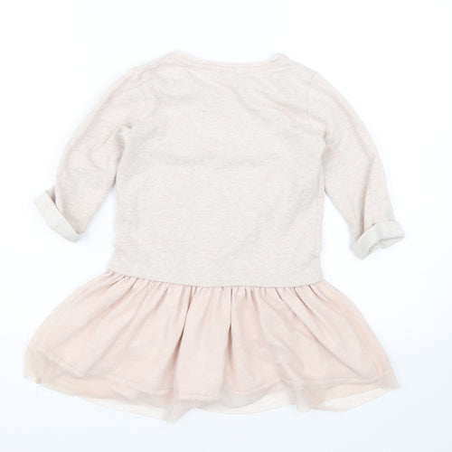 TU Girls Pink   Jumper Dress  Size 8 Years  - Heart