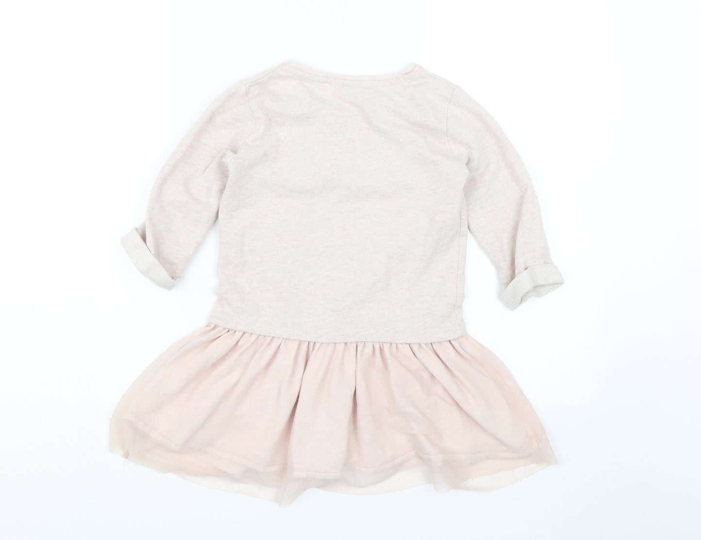 TU Girls Pink   Jumper Dress  Size 8 Years  - Heart