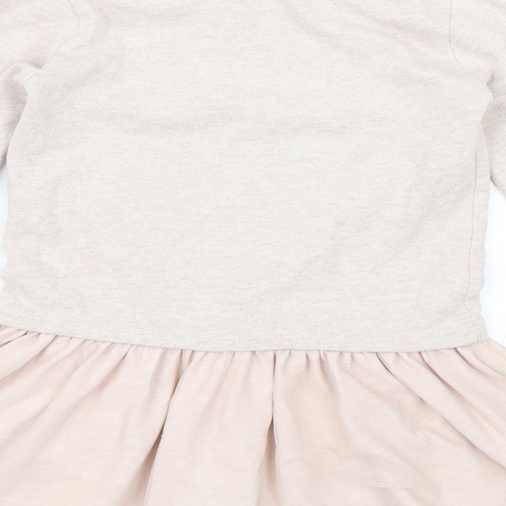 TU Girls Pink   Jumper Dress  Size 8 Years  - Heart