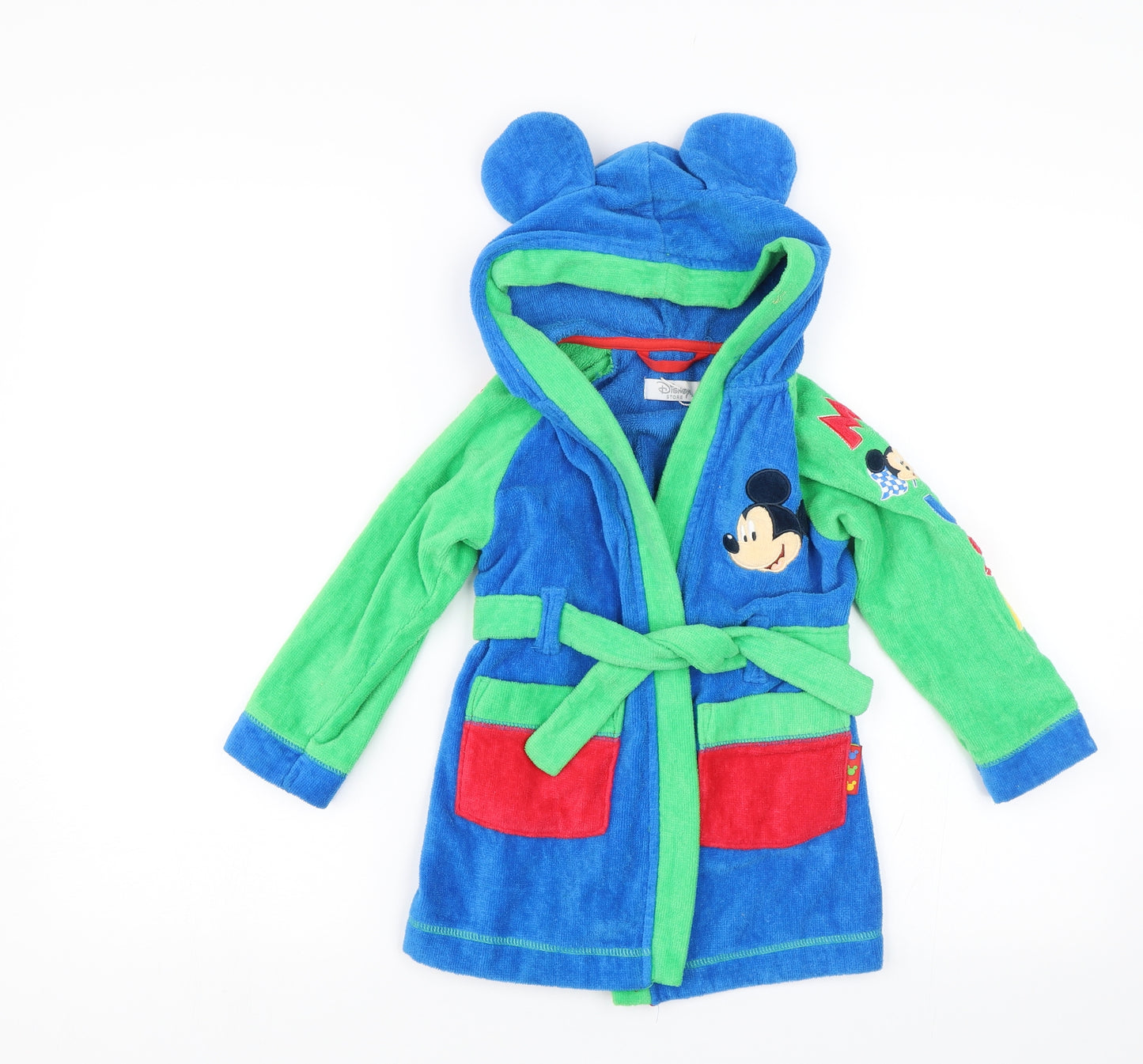 Disney Baby Blue Solid   Robe Size 18-24 Months  - Mickey Mouse