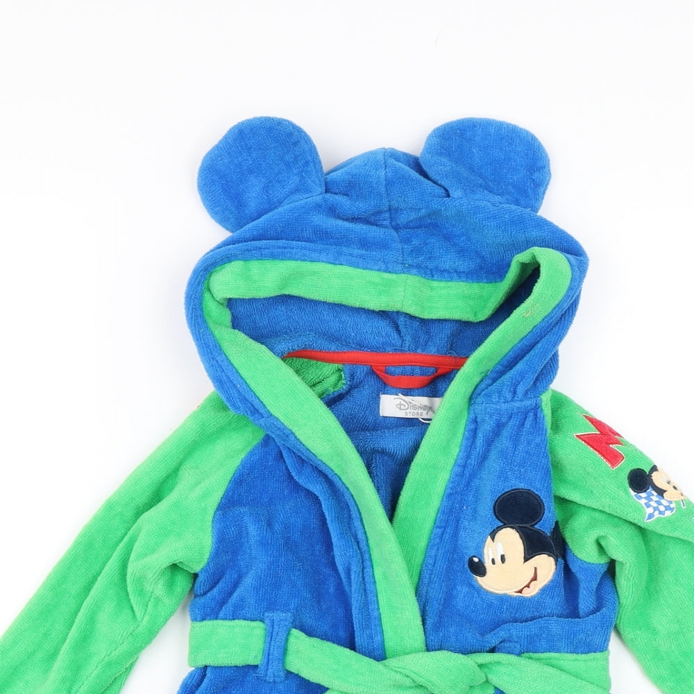 Disney Baby Blue Solid   Robe Size 18-24 Months  - Mickey Mouse