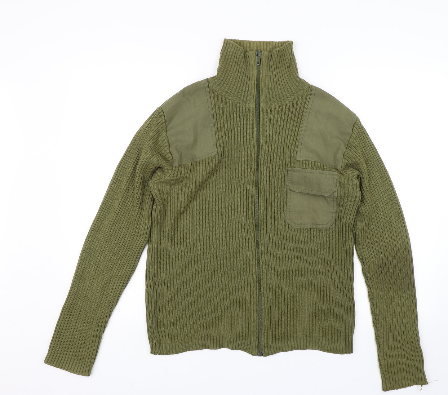 Divided Mens Green   Full Zip Jumper Size M