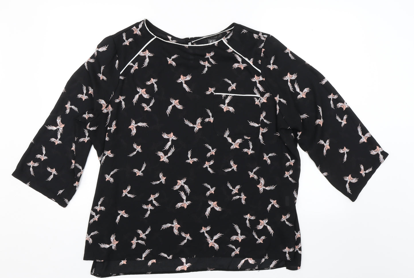 Primark Womens Black   Basic Blouse Size 20  - Birds