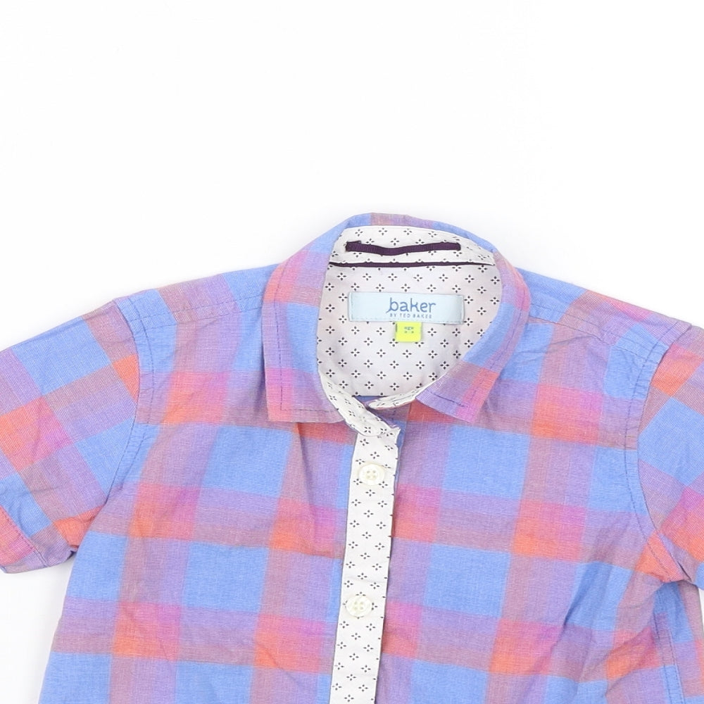 Ted Baker Boys Blue Plaid  Basic Button-Up Size 2-3 Years