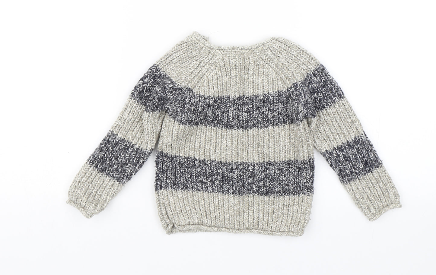 Primark Baby Grey Striped  Pullover Jumper Size 12-18 Months