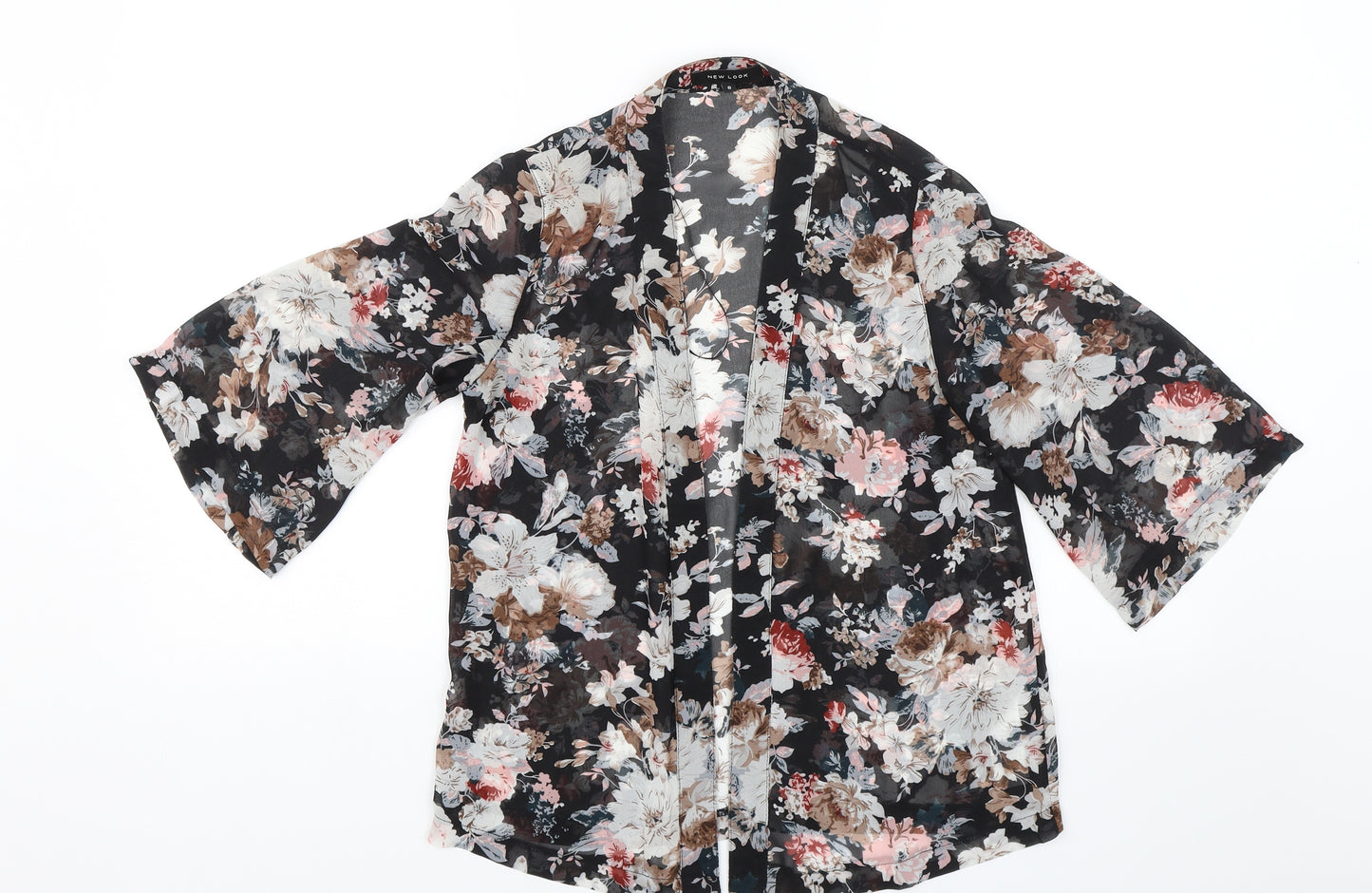 New Look Womens Black Floral  Shrug Jumper Size 8