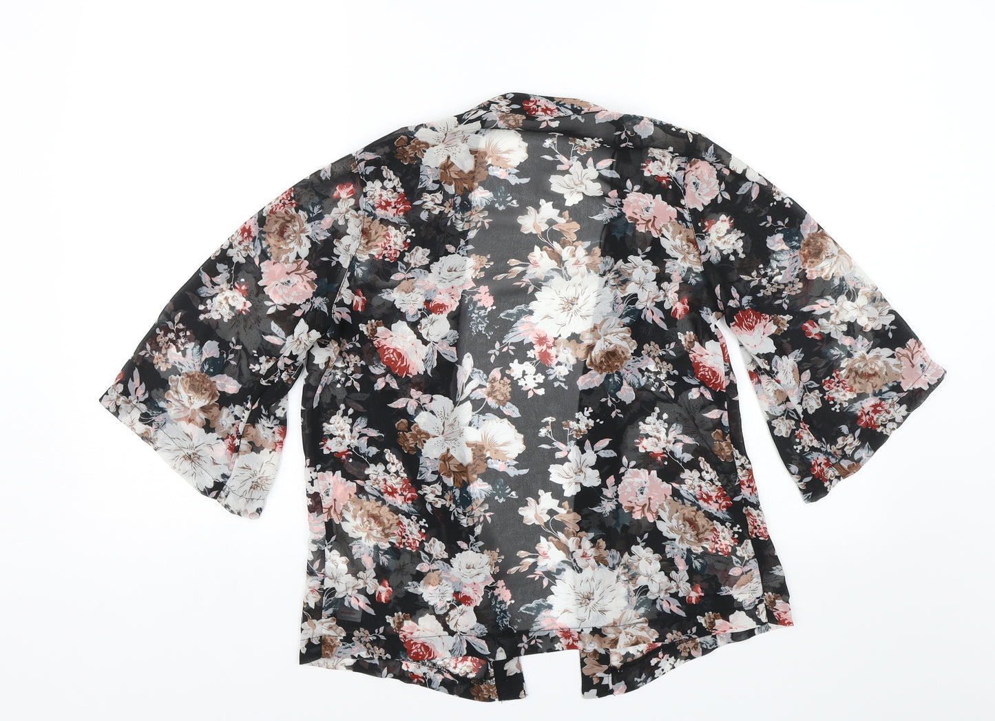 New Look Womens Black Floral  Shrug Jumper Size 8