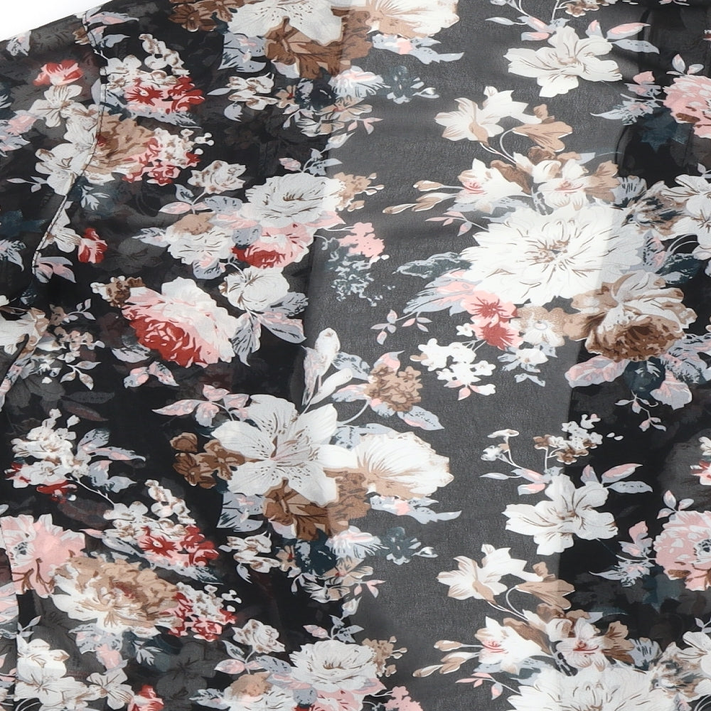 New Look Womens Black Floral  Shrug Jumper Size 8