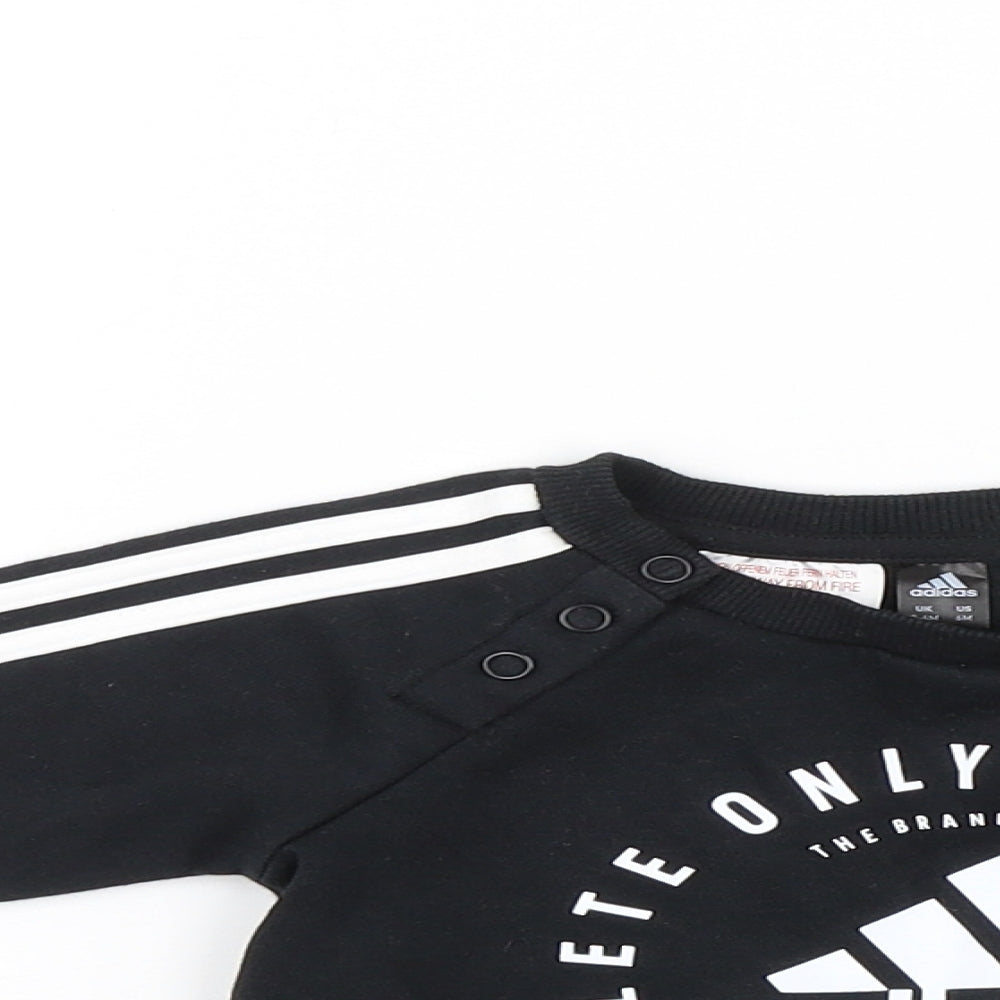 adidas Baby Black   Pullover Jumper Size 3-6 Months