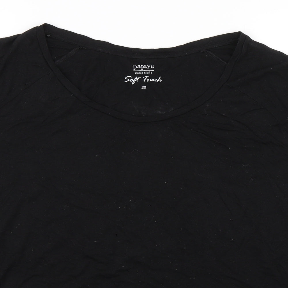 Papaya Womens Black   Basic T-Shirt Size 20