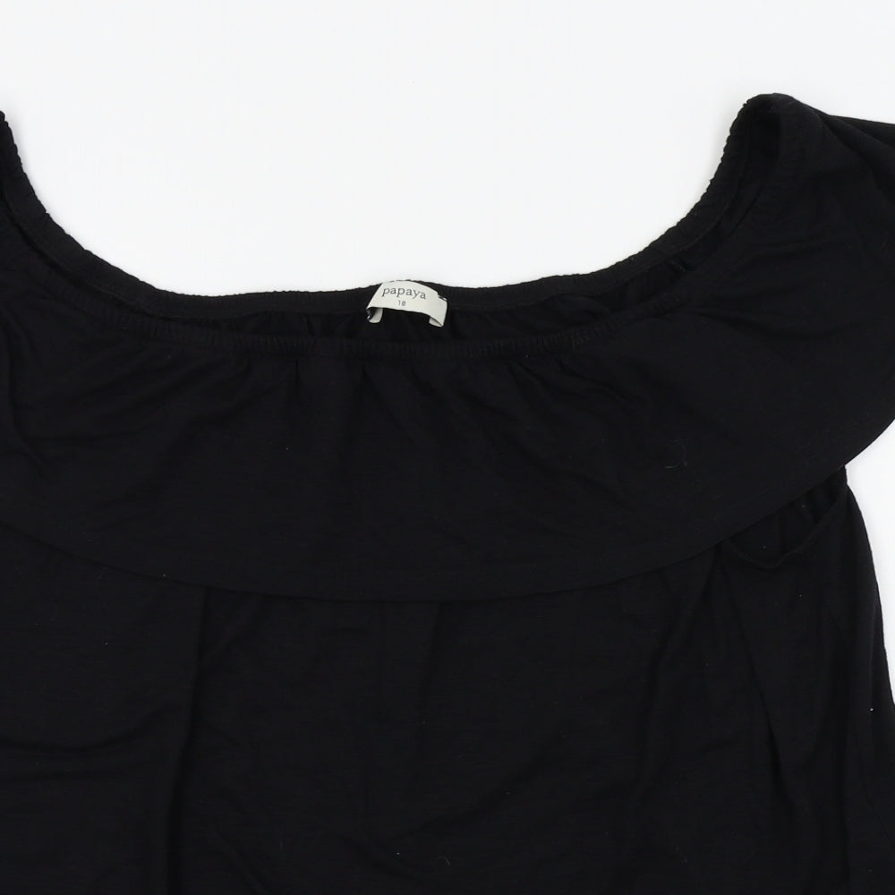 Papaya Womens Black   Basic Blouse Size 18
