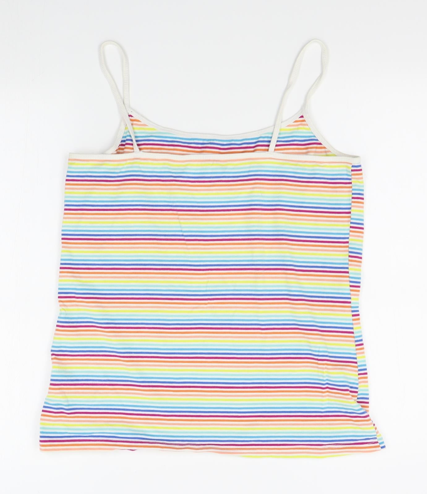 Papaya Womens Multicoloured Striped  Basic Tank Size 18