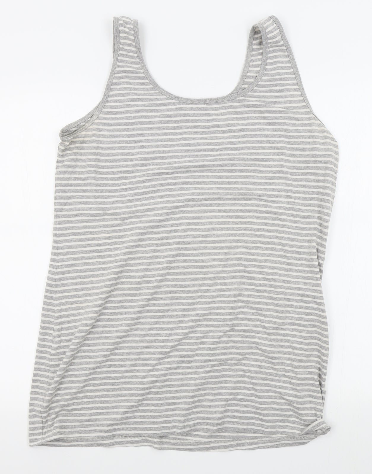Matalan Womens Grey Striped  Basic Tank Size 20