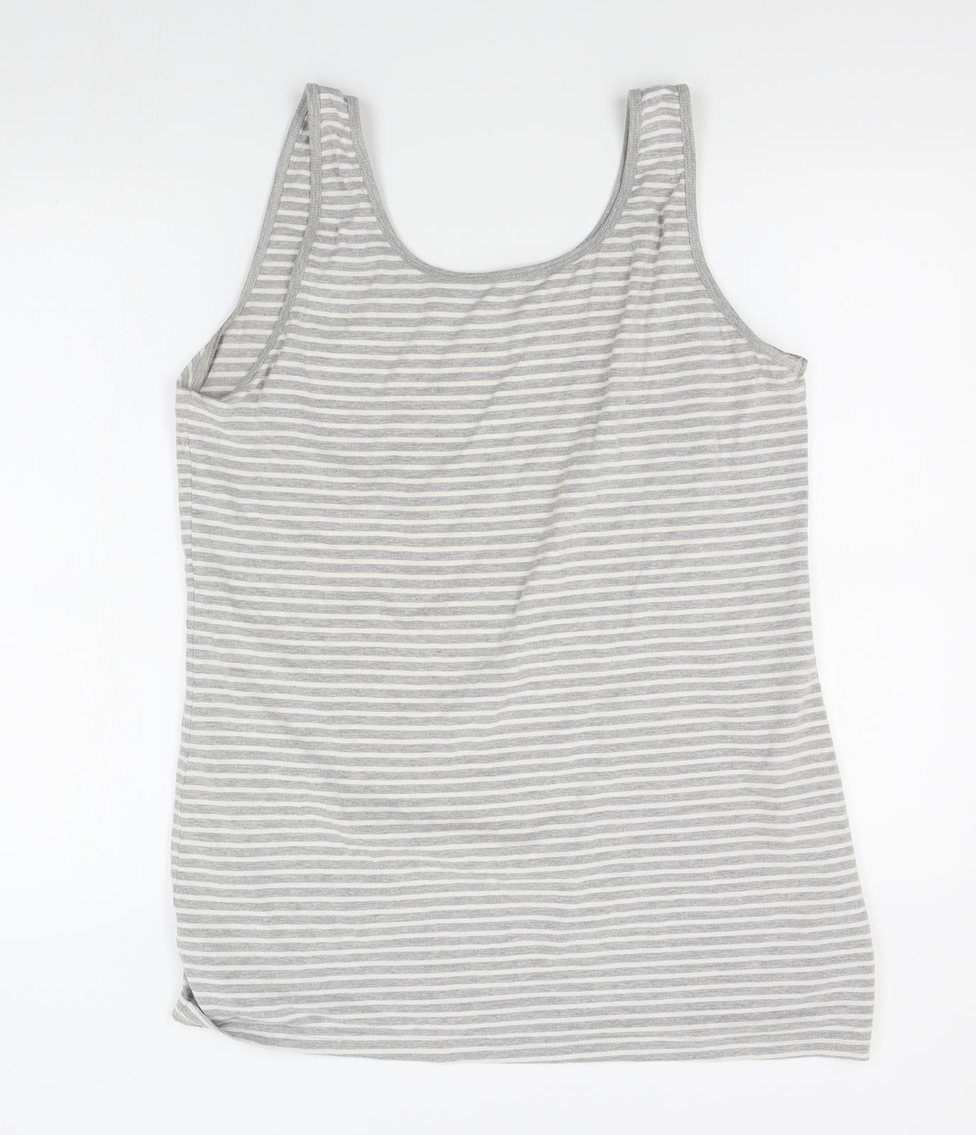 Matalan Womens Grey Striped  Basic Tank Size 20
