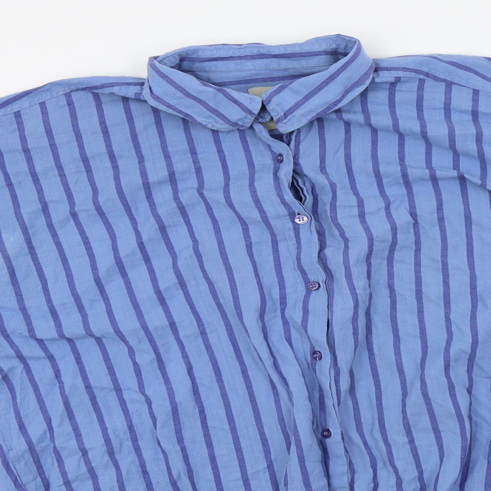 ASOS Womens Blue Striped  Basic Button-Up Size 12