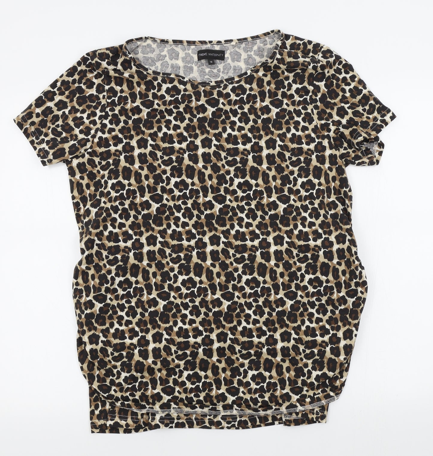NEXT Womens Brown Animal Print  Basic T-Shirt Size 16