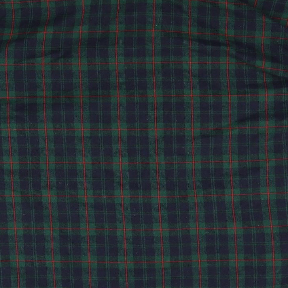 Boohoo Womens Green Plaid  Basic Button-Up Size 16