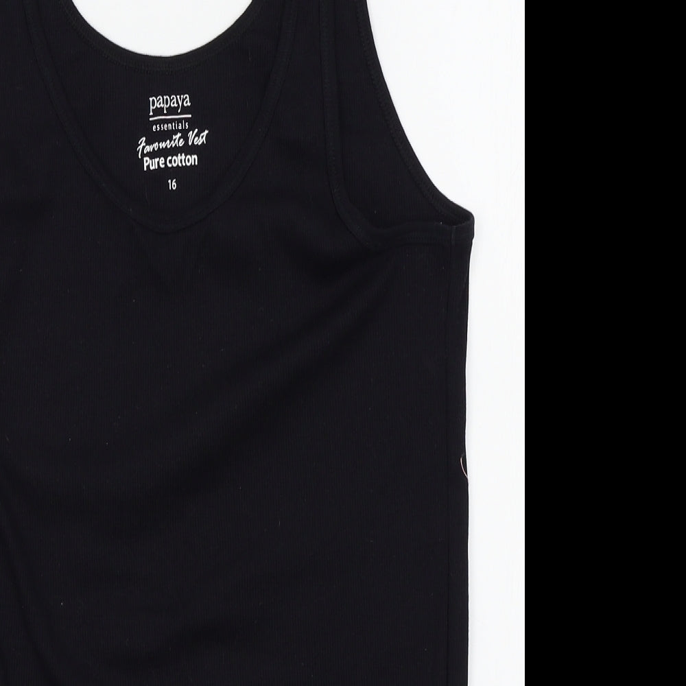 Papaya Womens Black   Basic Tank Size 16