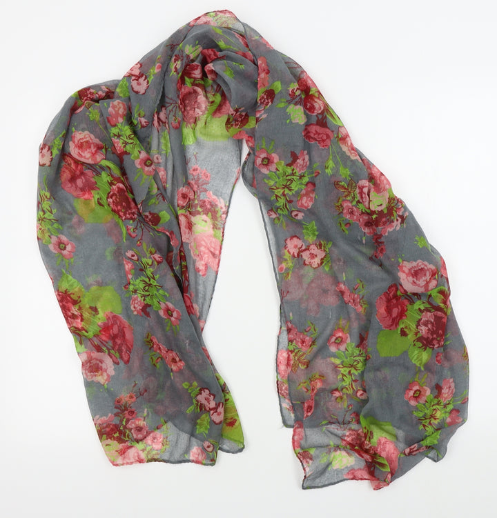 Preworn Womens Grey Floral   Scarf