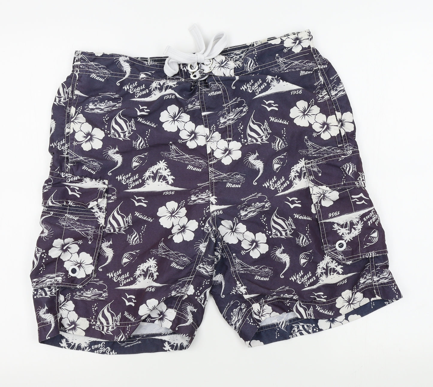 Urban Saint Mens Grey Floral  Bermuda Shorts Size M - swim