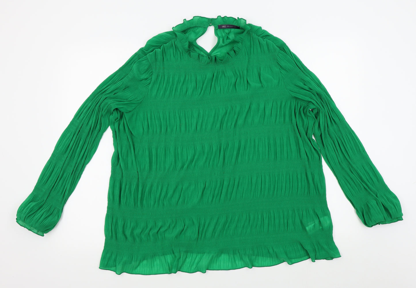 M&S Womens Green   Basic Blouse Size 22