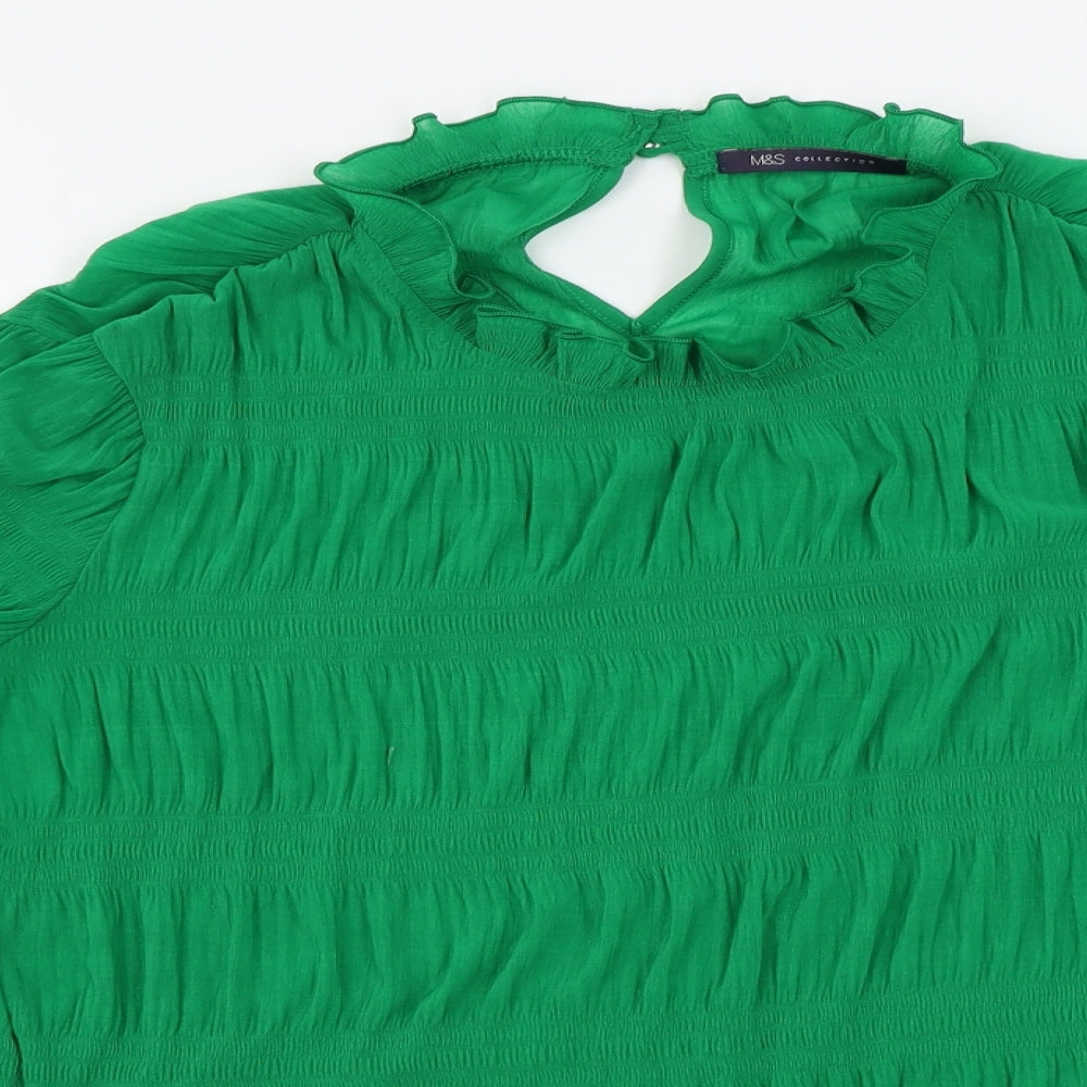 M&S Womens Green   Basic Blouse Size 22