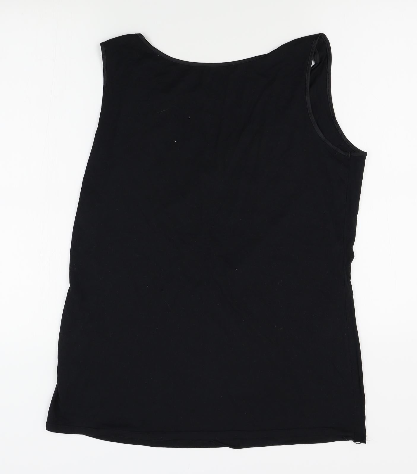 M&S Womens Black   Basic Tank Size 22