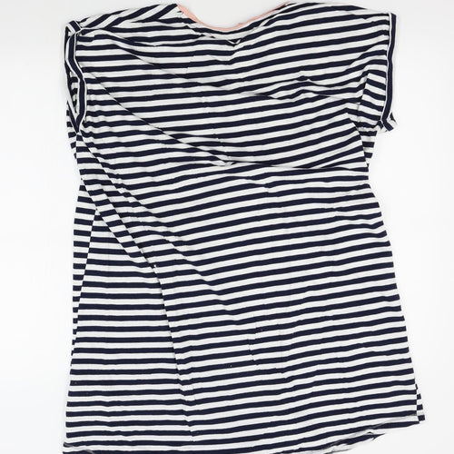 M&S Womens White Striped   Nightshirt Size 22
