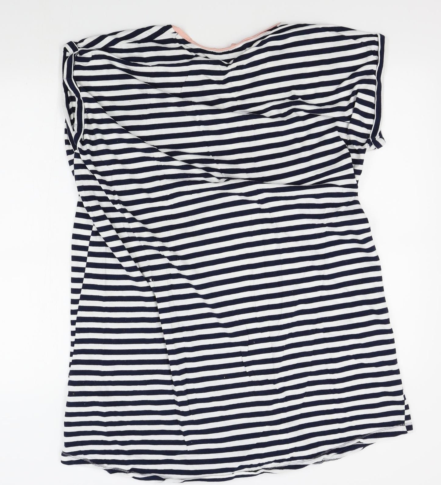 M&S Womens White Striped   Nightshirt Size 22