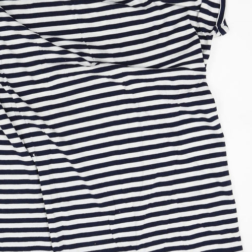 M&S Womens White Striped   Nightshirt Size 22