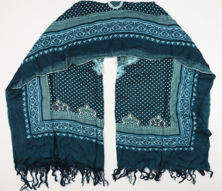 Preworn Womens Blue Fair Isle   Scarf