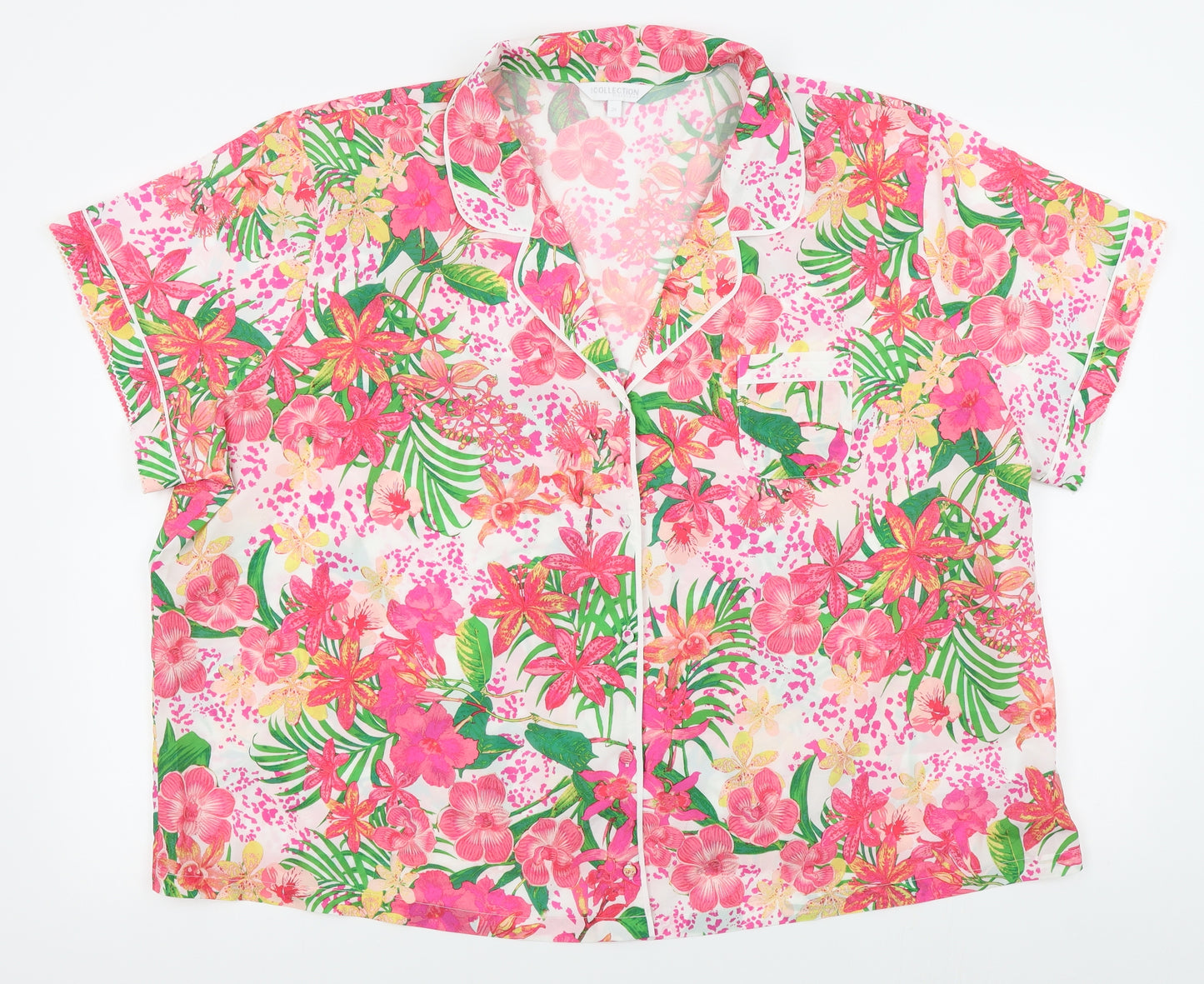 Debenhams Womens Pink Floral  Basic Button-Up Size 24