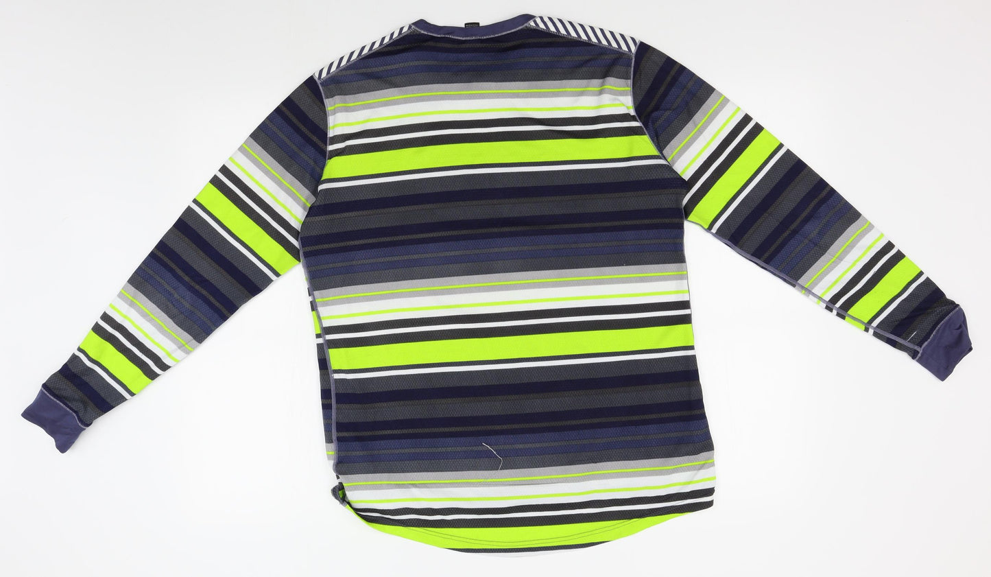 Helly Hansen Mens Grey Striped   T-Shirt Size L