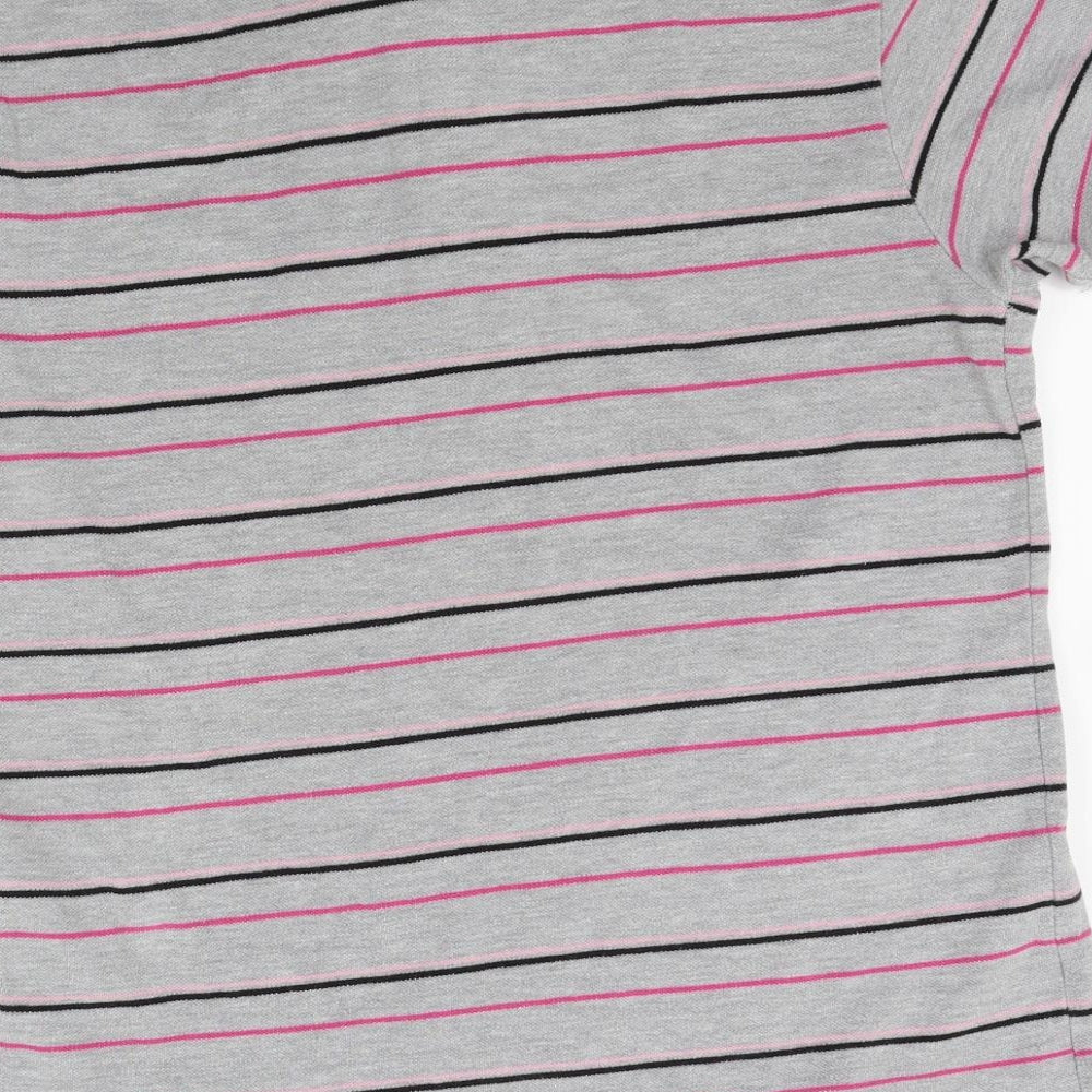 Lee Cooper Mens Grey Striped   Polo Size M