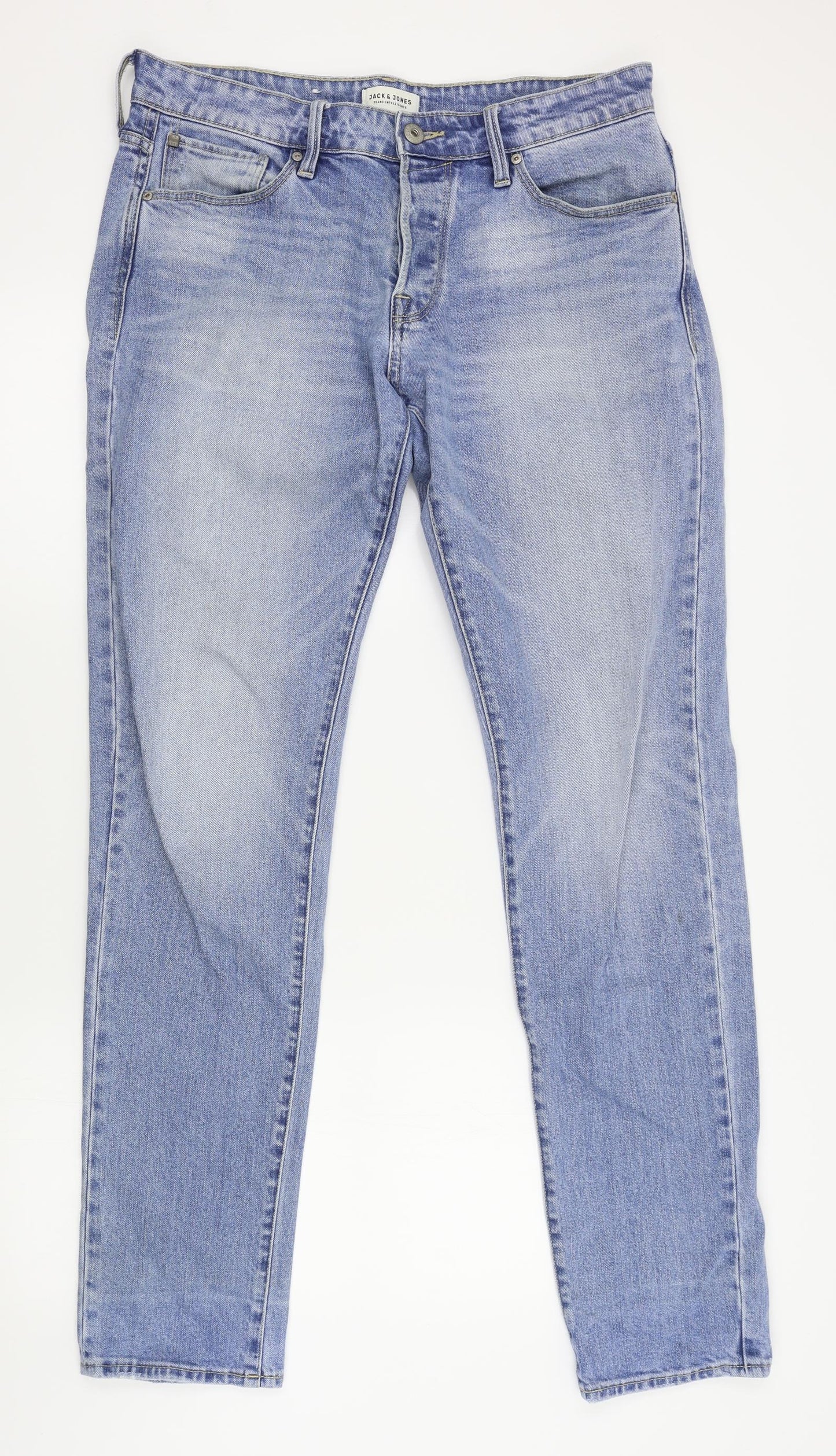 JACK & JONES Mens Blue   Straight Jeans Size 34 L34 in