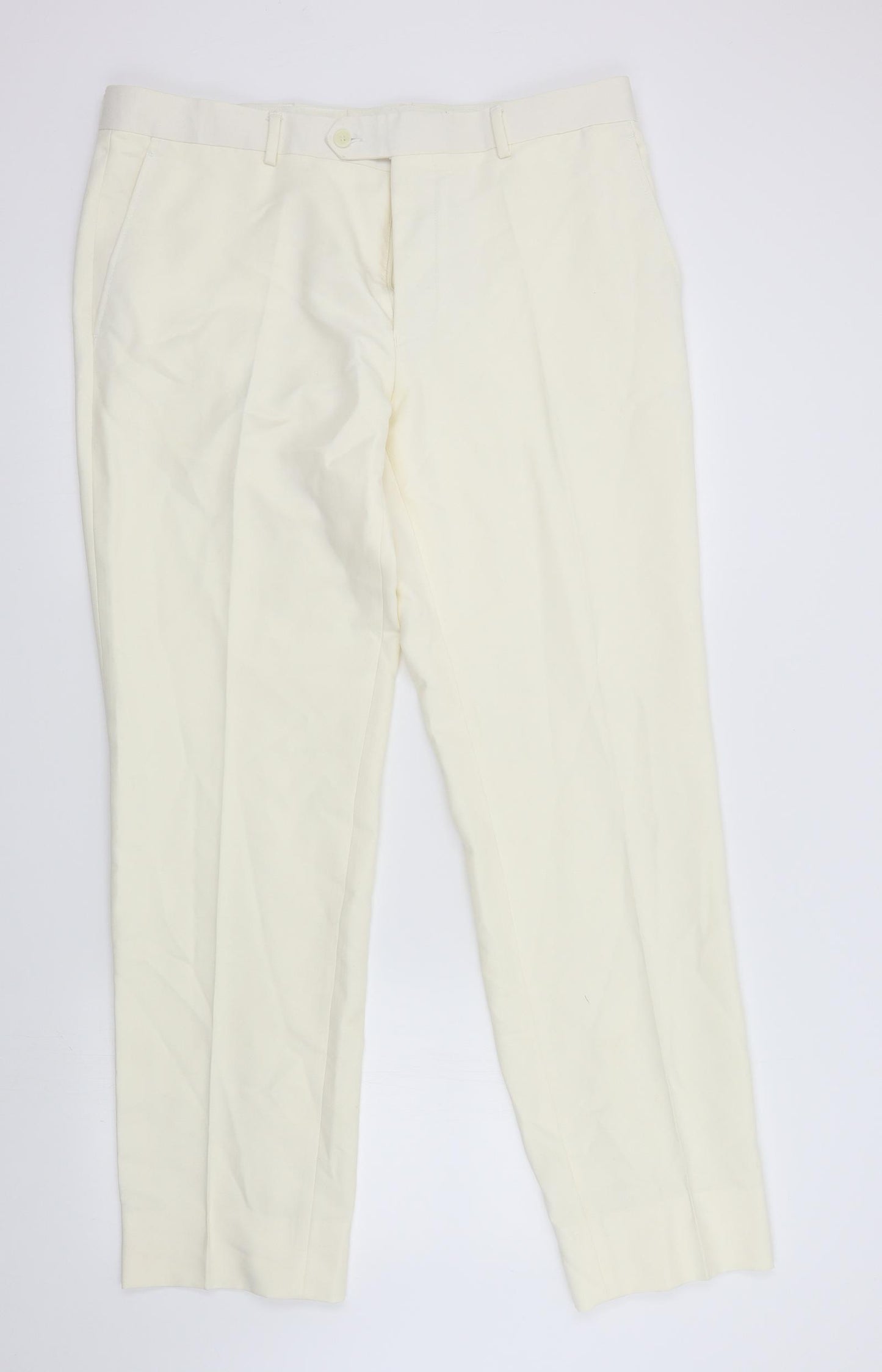 Preworn Womens White   Trousers  Size 18 L31 in