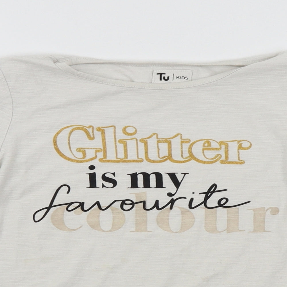 TU Girls Grey   Basic T-Shirt Size 8 Years