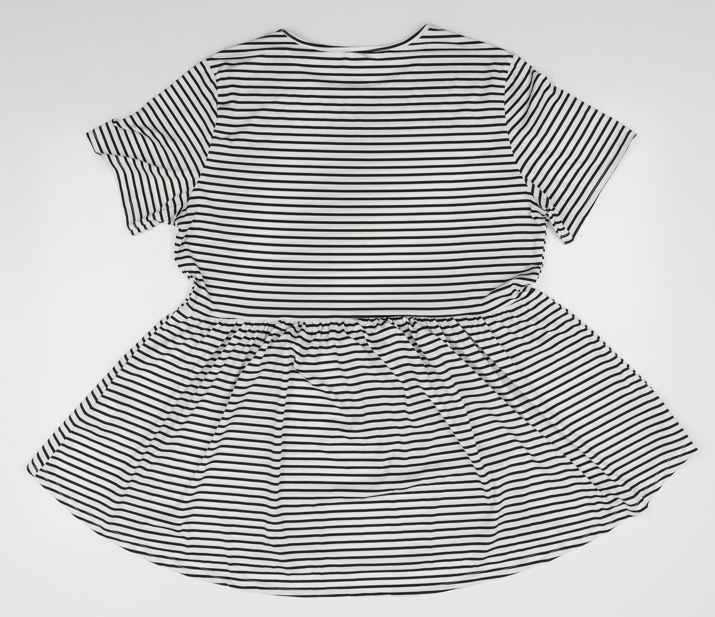 SheIn Womens White Striped  T-Shirt Dress  Size XL