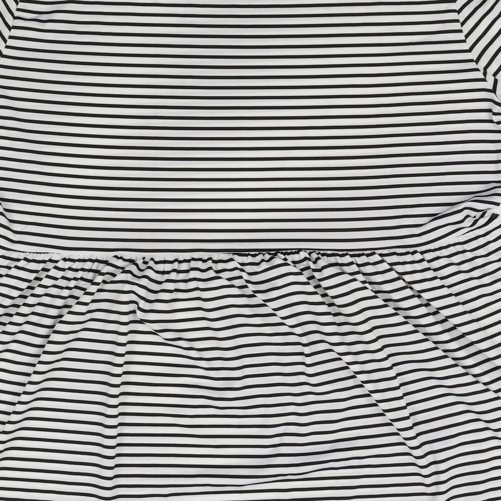 SheIn Womens White Striped  T-Shirt Dress  Size XL