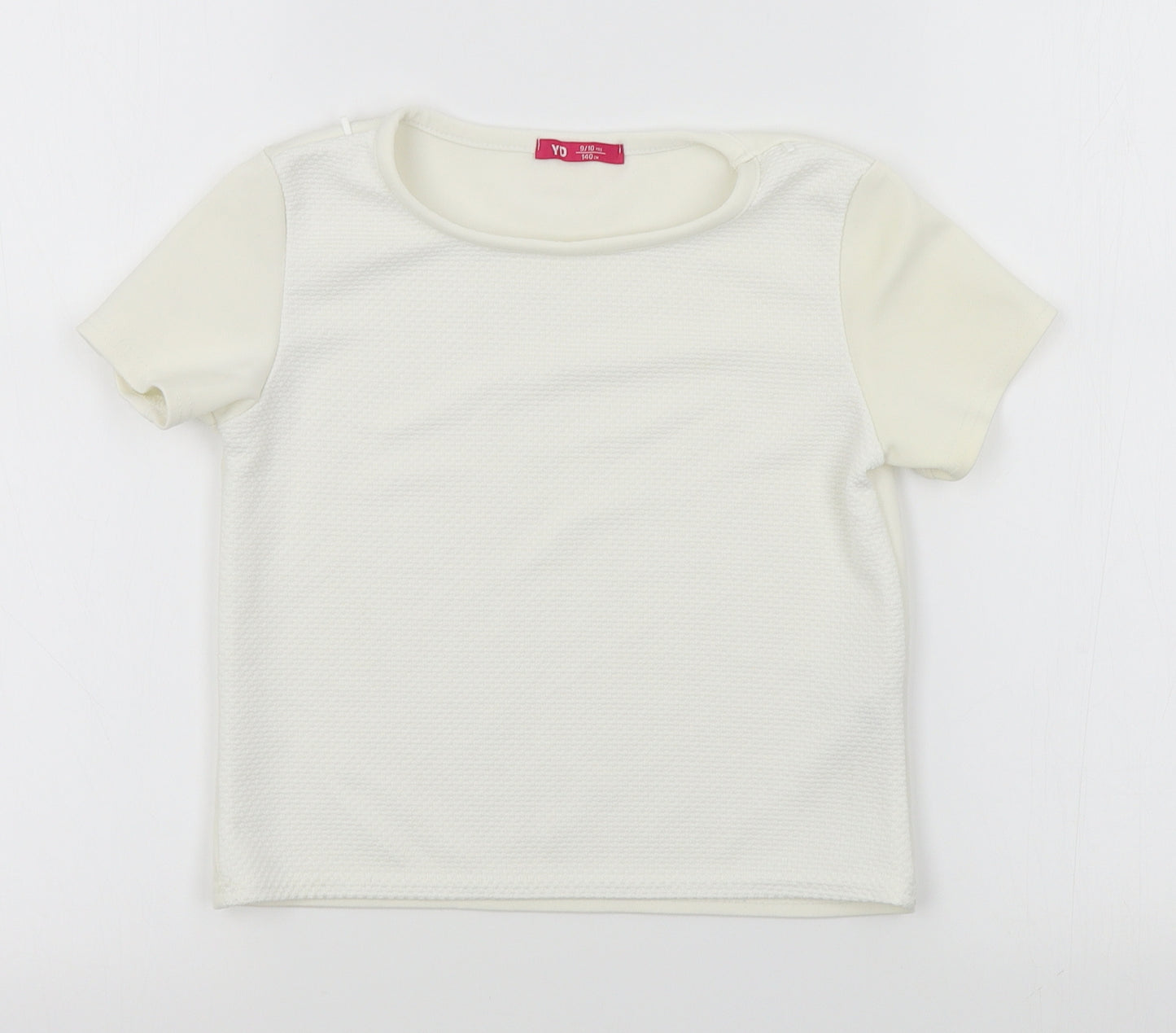 Young Dimension Girls White   Basic T-Shirt Size 9-10 Years