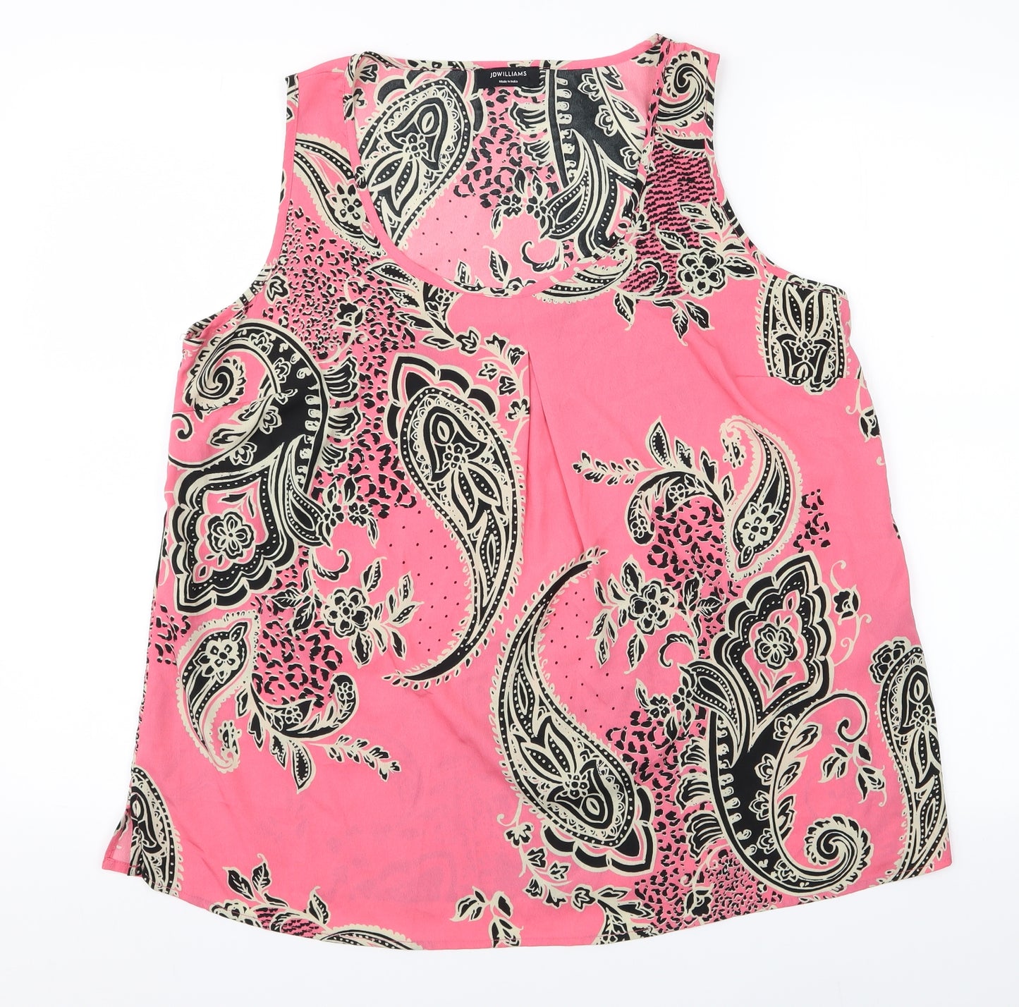 JD Williams Womens Pink Paisley  Basic Blouse Size 16